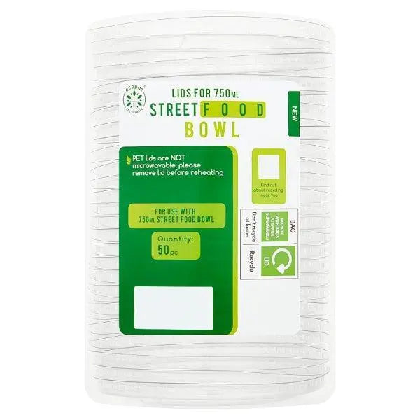 Ecopac 50 Lids for 750ml Street Food Bowl
