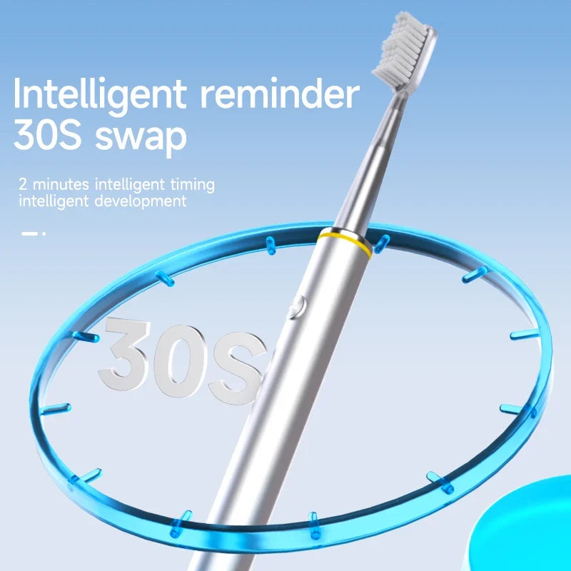 Electric Toothbrush for Women - Slim Metal Body, Soft Bristles, Beauty & Oral Care Toothbrush