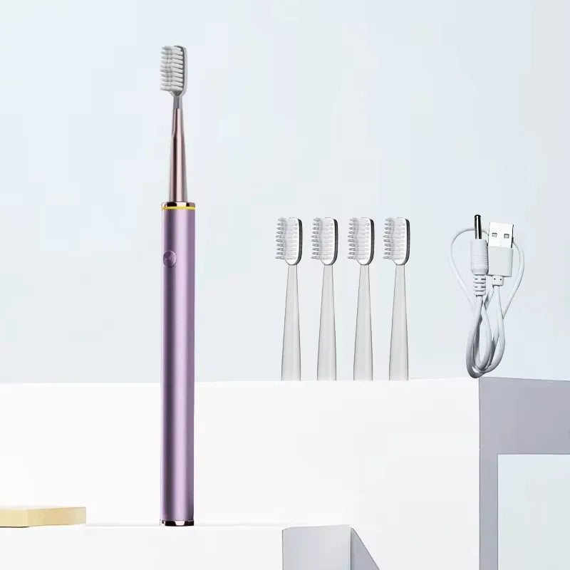 Electric Toothbrush for Women - Slim Metal Body, Soft Bristles, Beauty & Oral Care Toothbrush