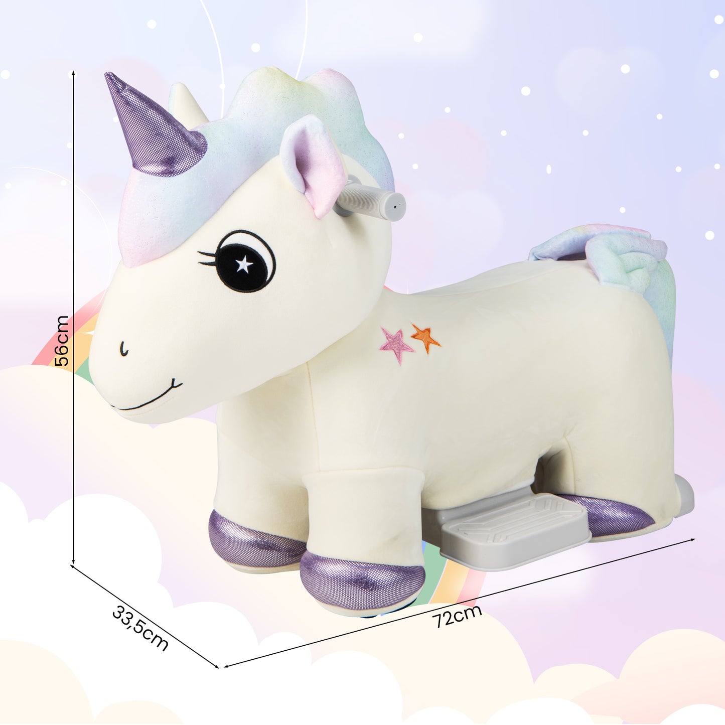 6V Electric Animal Ride On Toy with Music Function-Beige