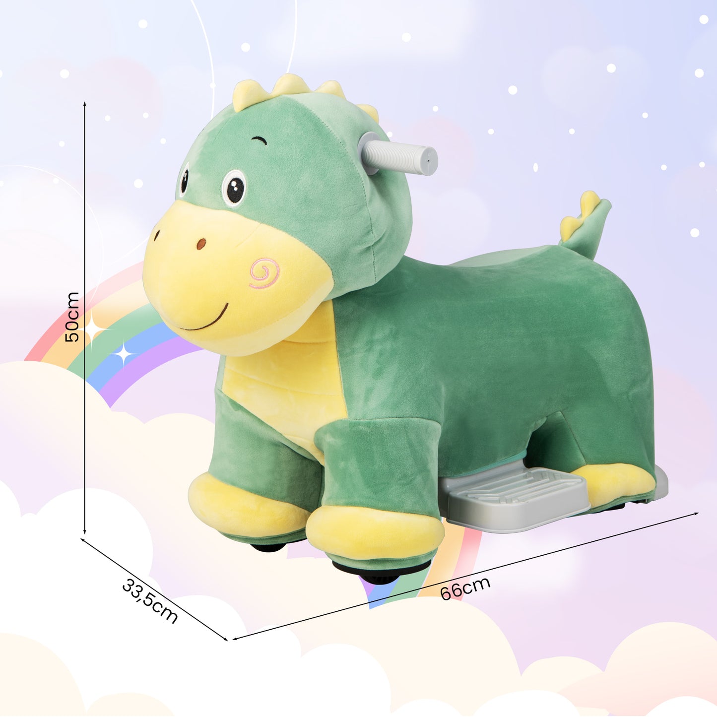 6V Electric Animal Ride On Toy with Music Function-Beige