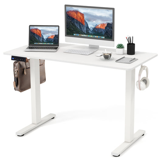 120 x 60cm Height Adjustable Standing Desk with 3 Memory Heights-White