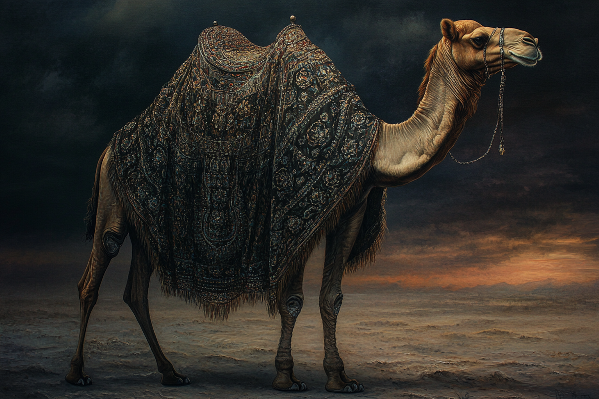 Embroidered Camel Blanket