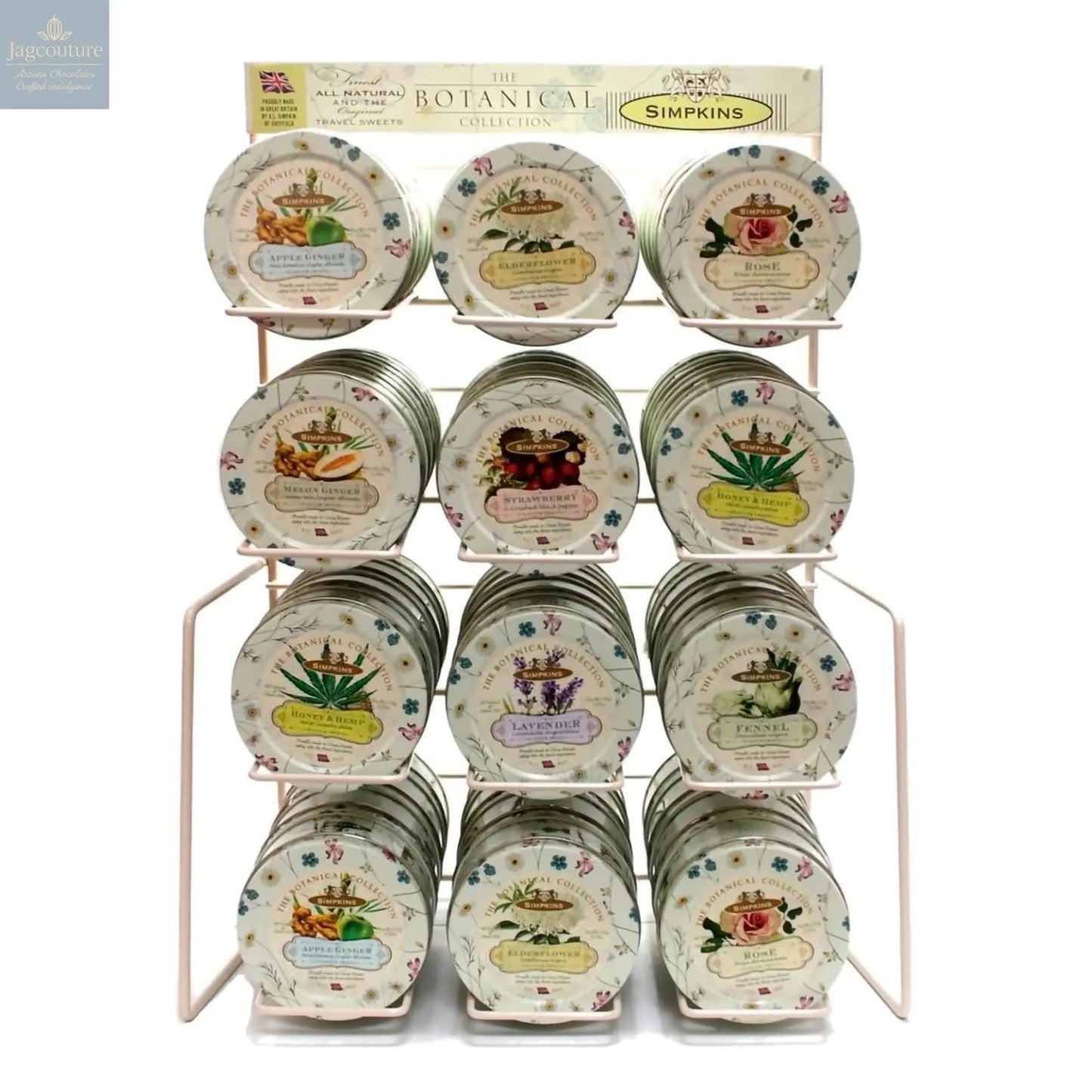 Empty Botanical stand for holding 12 x 4 tins (d) 20 x (w) 37 x (h) 50cm (FOC with 24 outers)