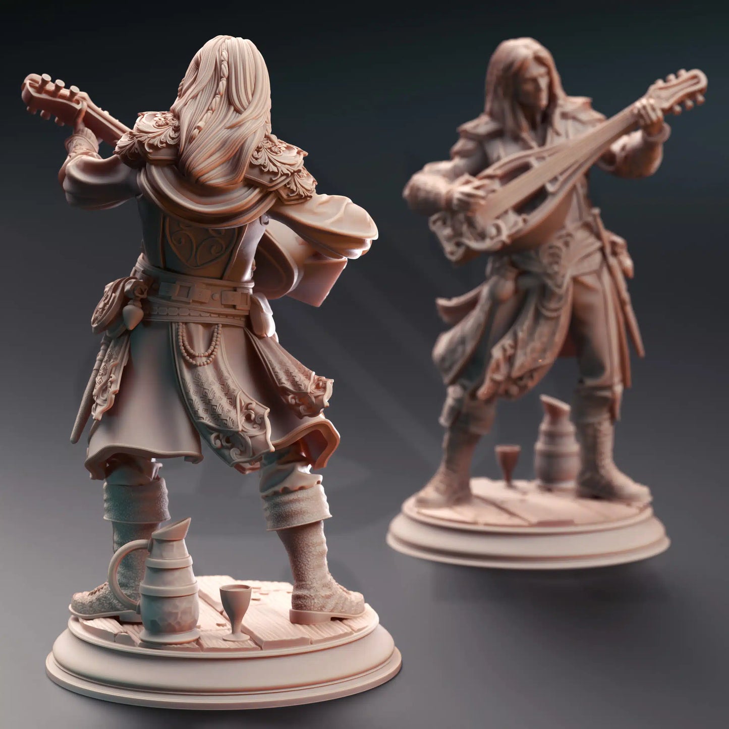 Ereviel “Eight Toes” – Bard of (mis)Fortune - 3D Printed Bard Miniature
