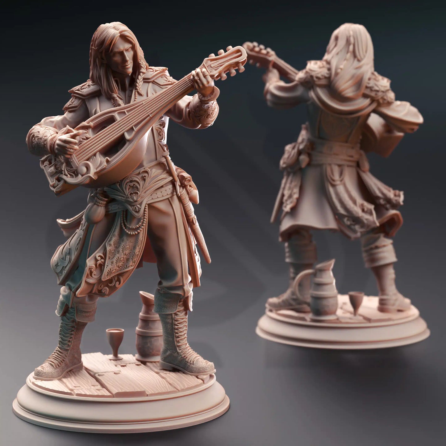 Ereviel “Eight Toes” – Bard of (mis)Fortune - 3D Printed Bard Miniature