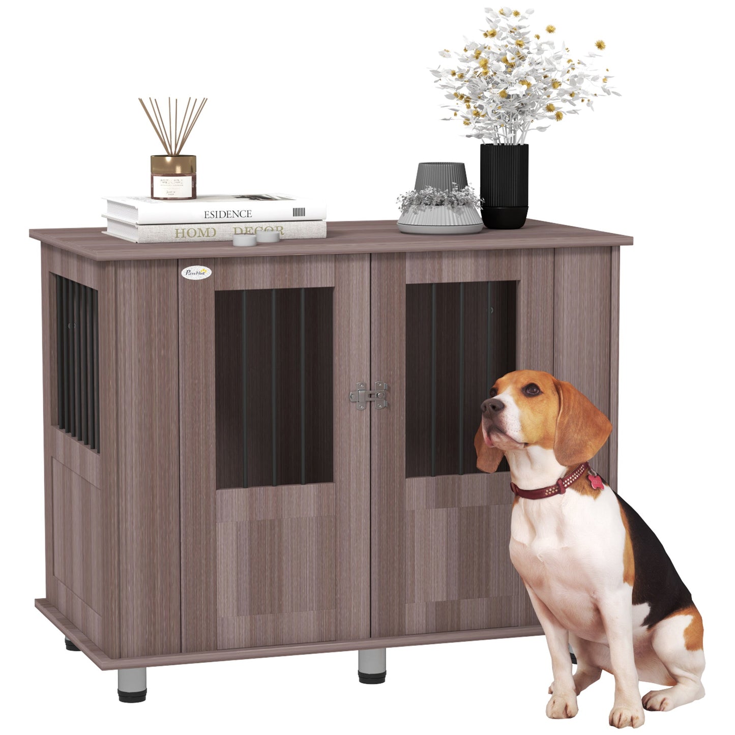 PawHut Dog Crate Kennel Cage for Small Medium Dog, Indoor End Table