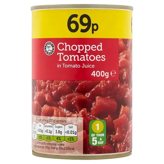 Euro Shopper Chopped Tomatoes in Tomato Juice 400g (Case of 12)