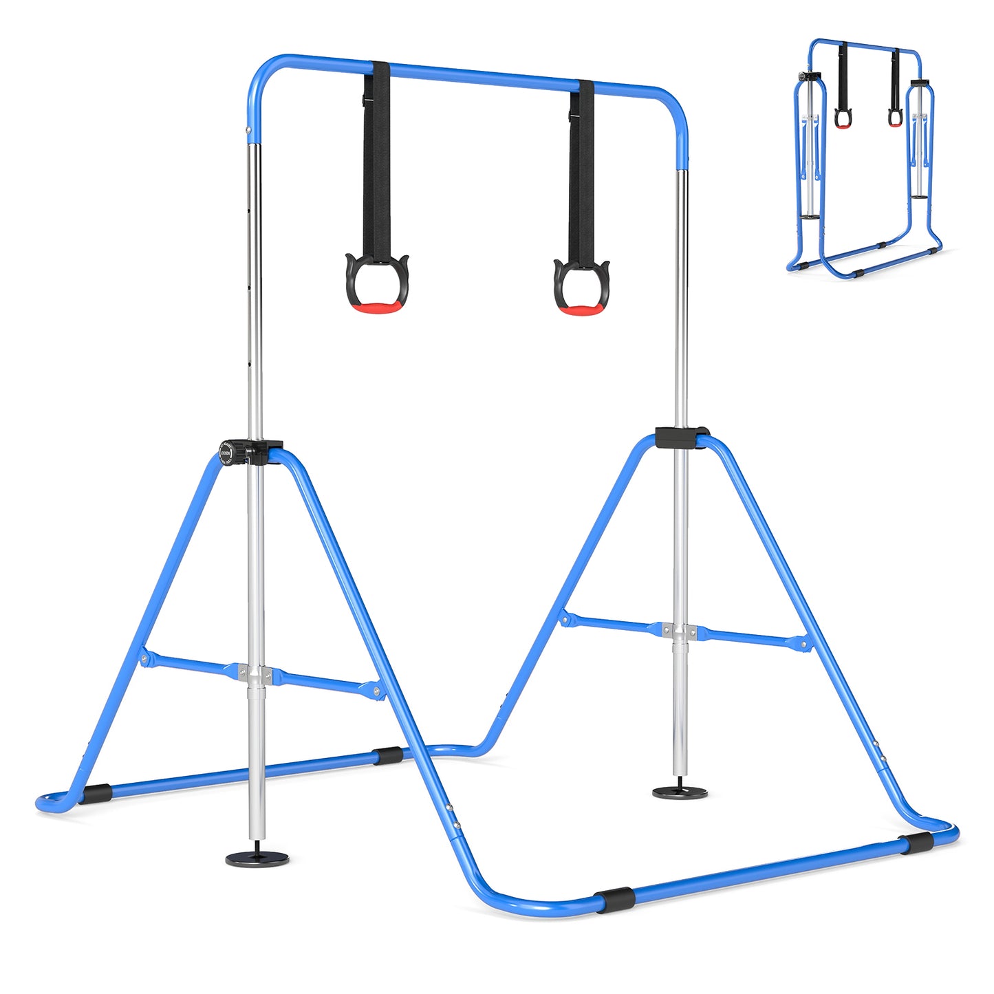 Expandable Gymnastic Bar for Kids 4-Level Height Adjustable Gymnastic Bar-Beige