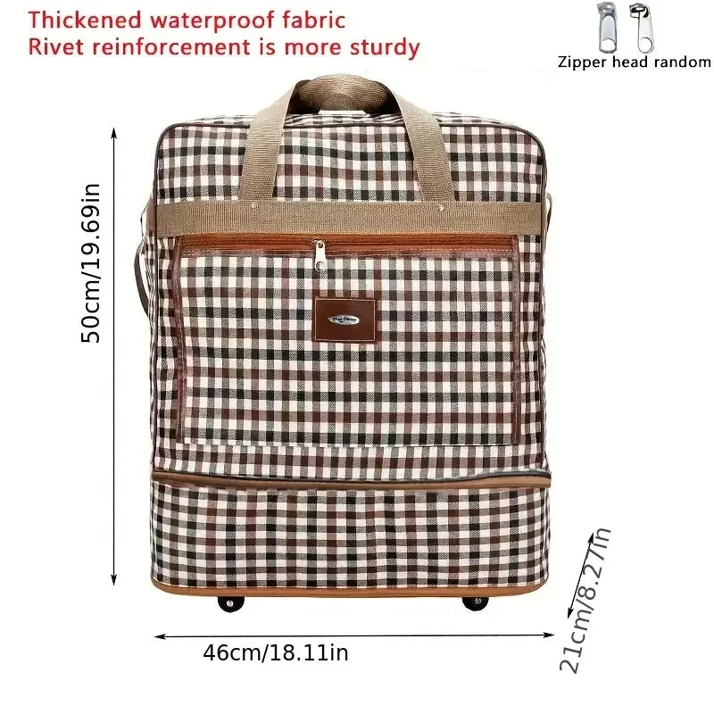 Expandable Extra Large Wheeled Duffel Bag Foldable Waterproof Travel & Storage