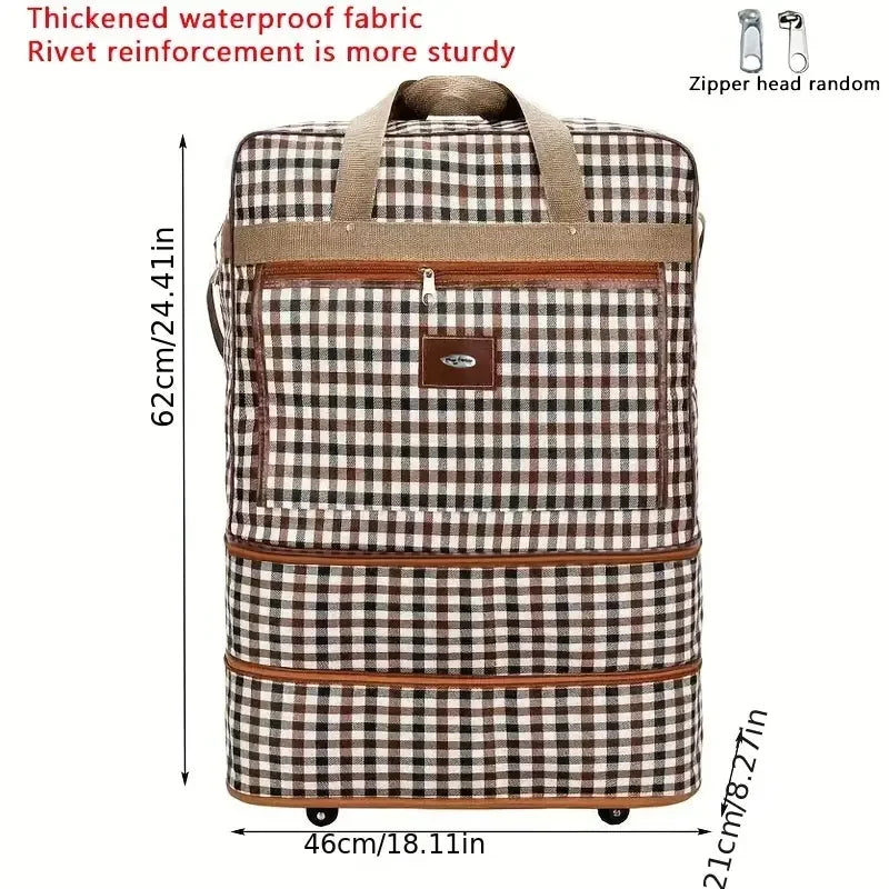 Expandable Extra Large Wheeled Duffel Bag Foldable Waterproof Travel & Storage
