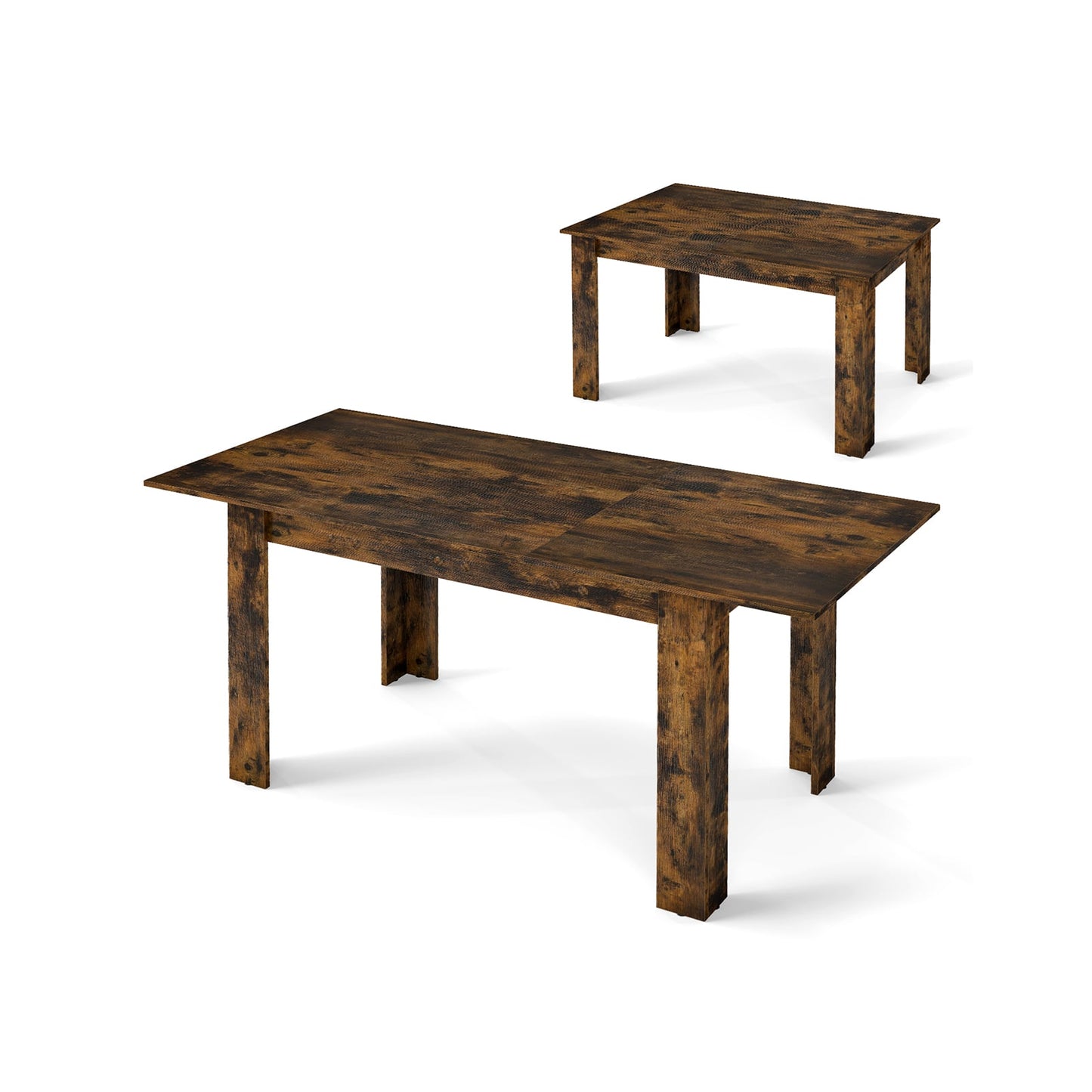 Extendable Dining Table with Adjustable Tabletop-Black