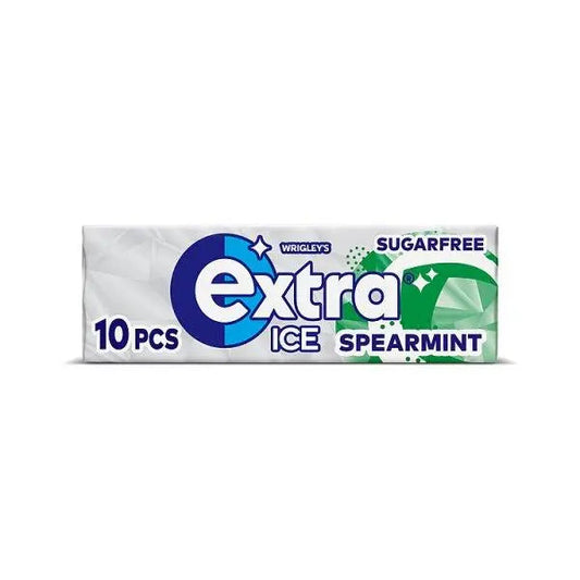 Extra Ice Spearmint Chewing Gum Sugar Free 10 Pieces (Case of 30)