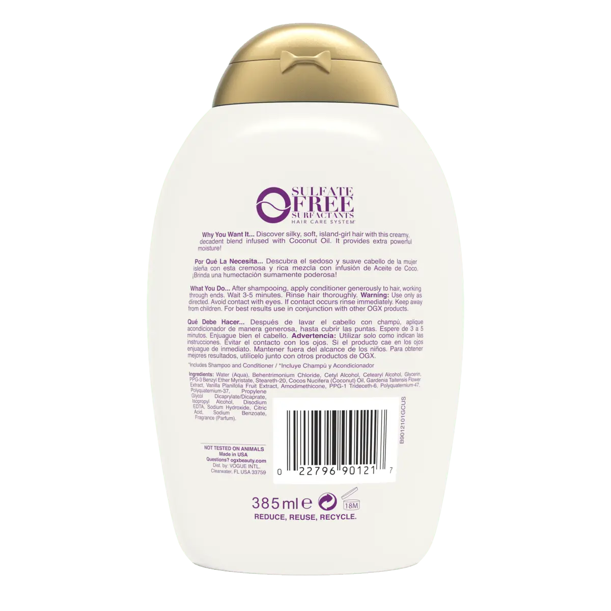 OGX Coconut Miracle Oil Conditioner Frizz Control & Repair for Dry, Damaged Hair 13 oz