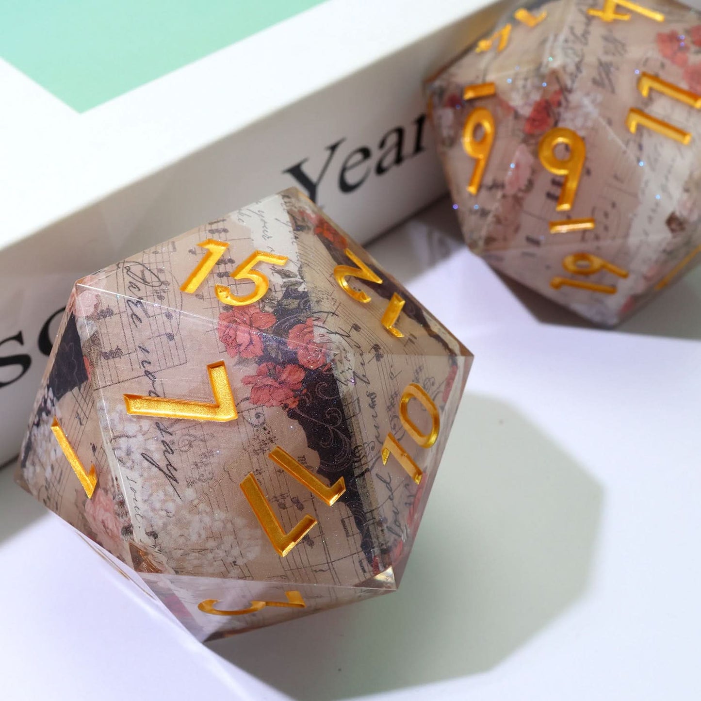 Sonnet of Thorns | 50mm D20 | Oversized Art Core Dice