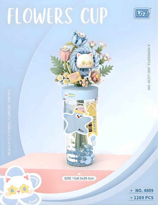 LOZ Starlight Blue Flower Bouquet Cup 4809