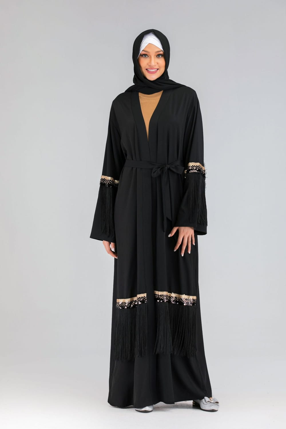 Fringed Abaya - Luxury Statement Piece