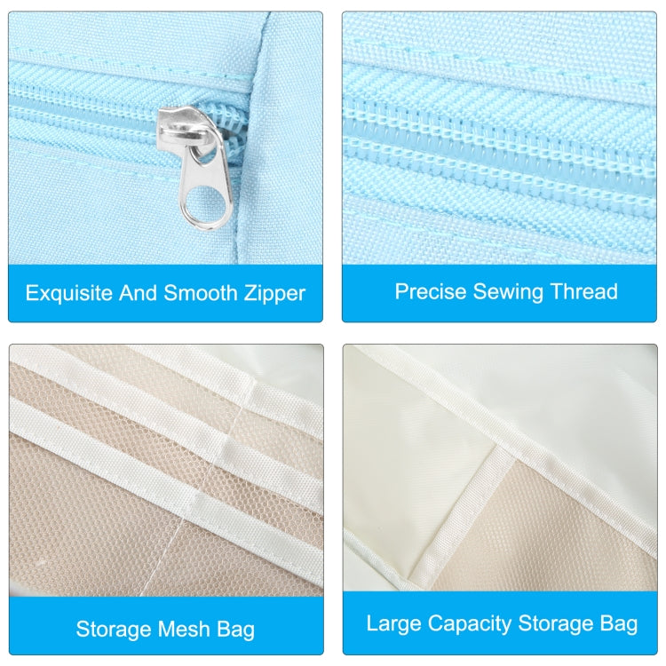 FunAdd Large-capacity Pencil Case Storage Organizer Ant ClothCosmetic Bag, Size: 230 x 170 x 75mm (Light Blue)