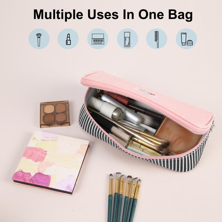 FunAdd Pencil Case Cosmetic Storage Organizer Ant Cloth Glasses Bag, Size: 230 x 110 x 70mm (Pink)
