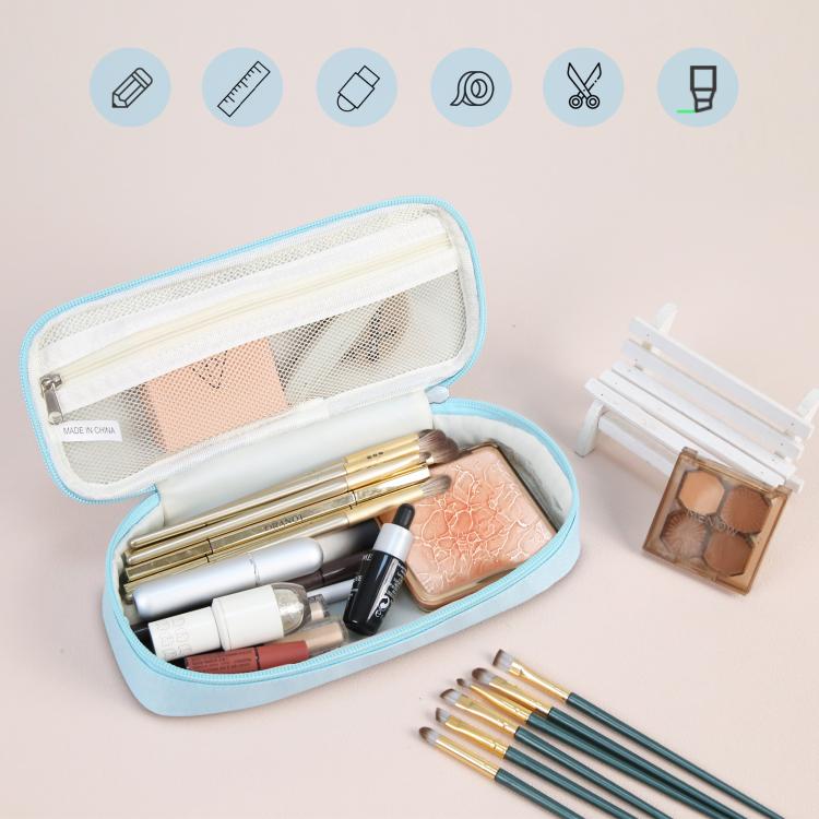 FunAdd Pencil Case Cosmetic Storage Ant Cloth Organizer Bag, Size: 235 x 105 x 50mm (Light Blue)