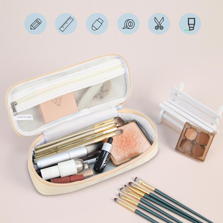 FunAdd Pencil Case Cosmetic Storage Ant Cloth Organizer Bag, Size: 235 x 105 x 50mm (Apricot)
