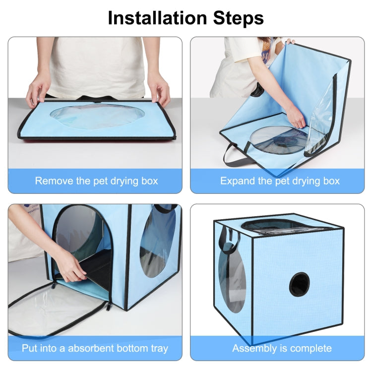 FUNADD Pet Bath Drying Box Portable Folding Dryer Cage, Suitable for Pets up to 5kg, Folding Dryer Cage