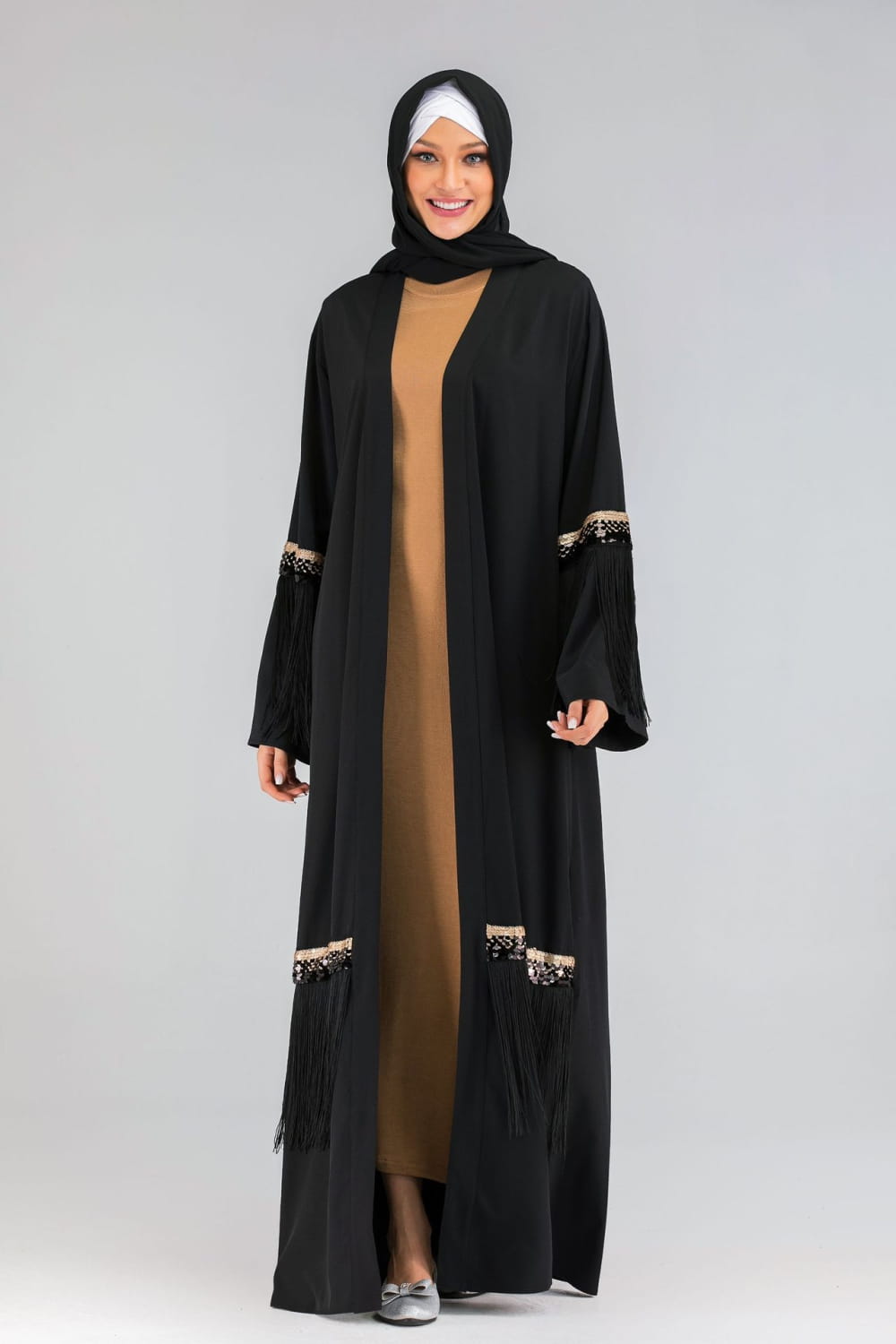 Fringed Abaya - Luxury Statement Piece