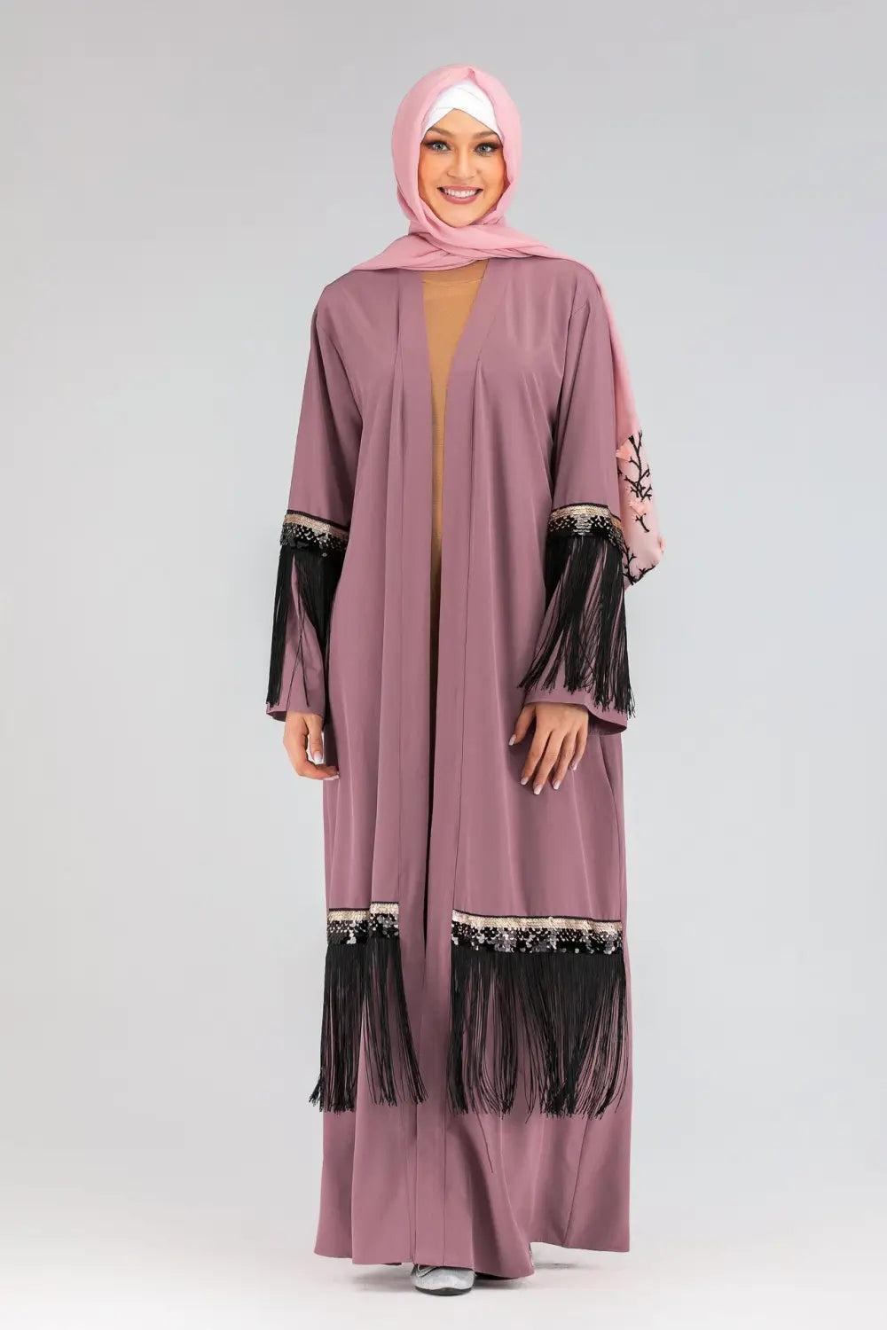 Fringed Abaya - Luxury Statement Piece