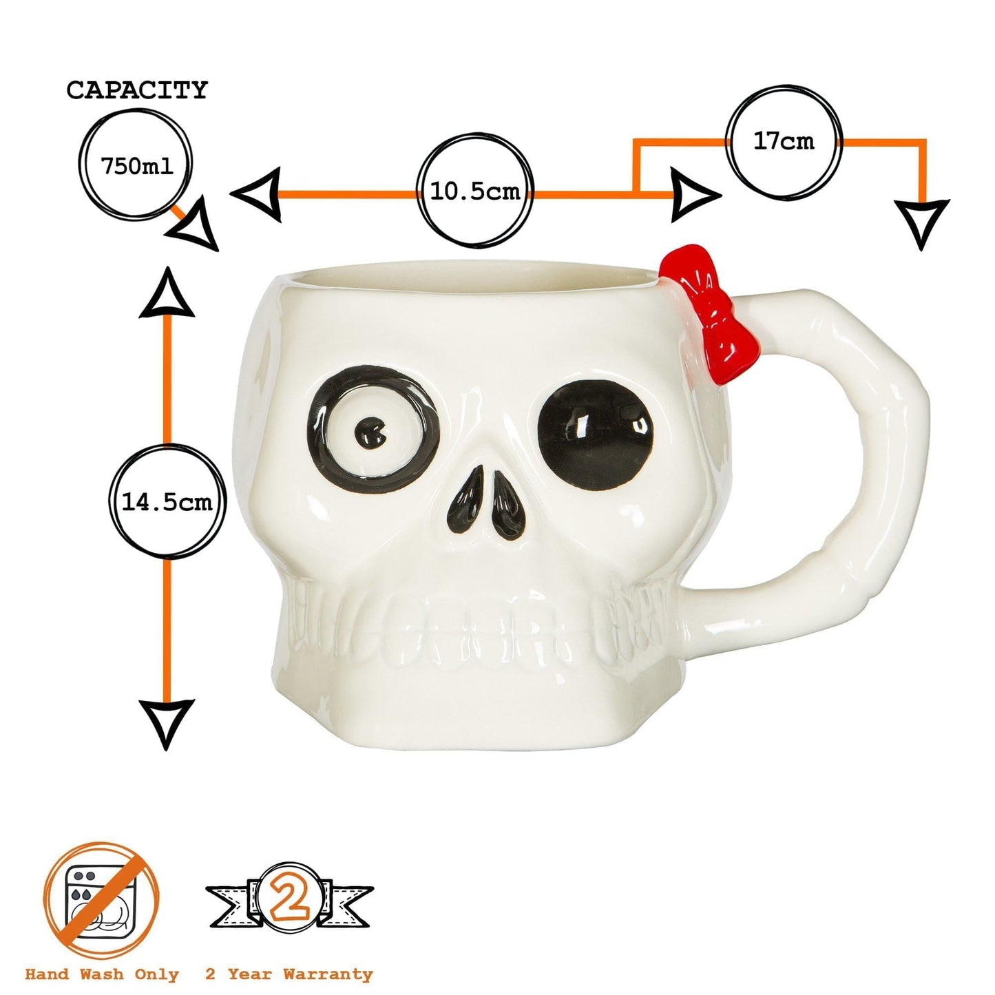 Halloween Skull Stoneware Mug