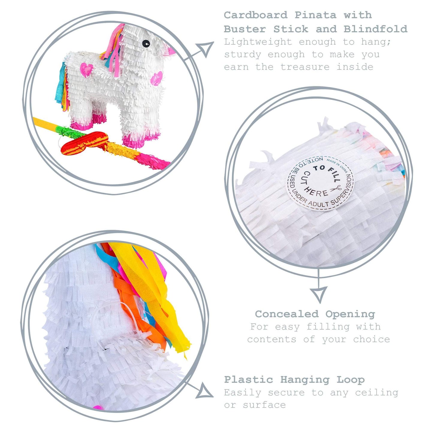 Large Unicorn Pinata Party Set