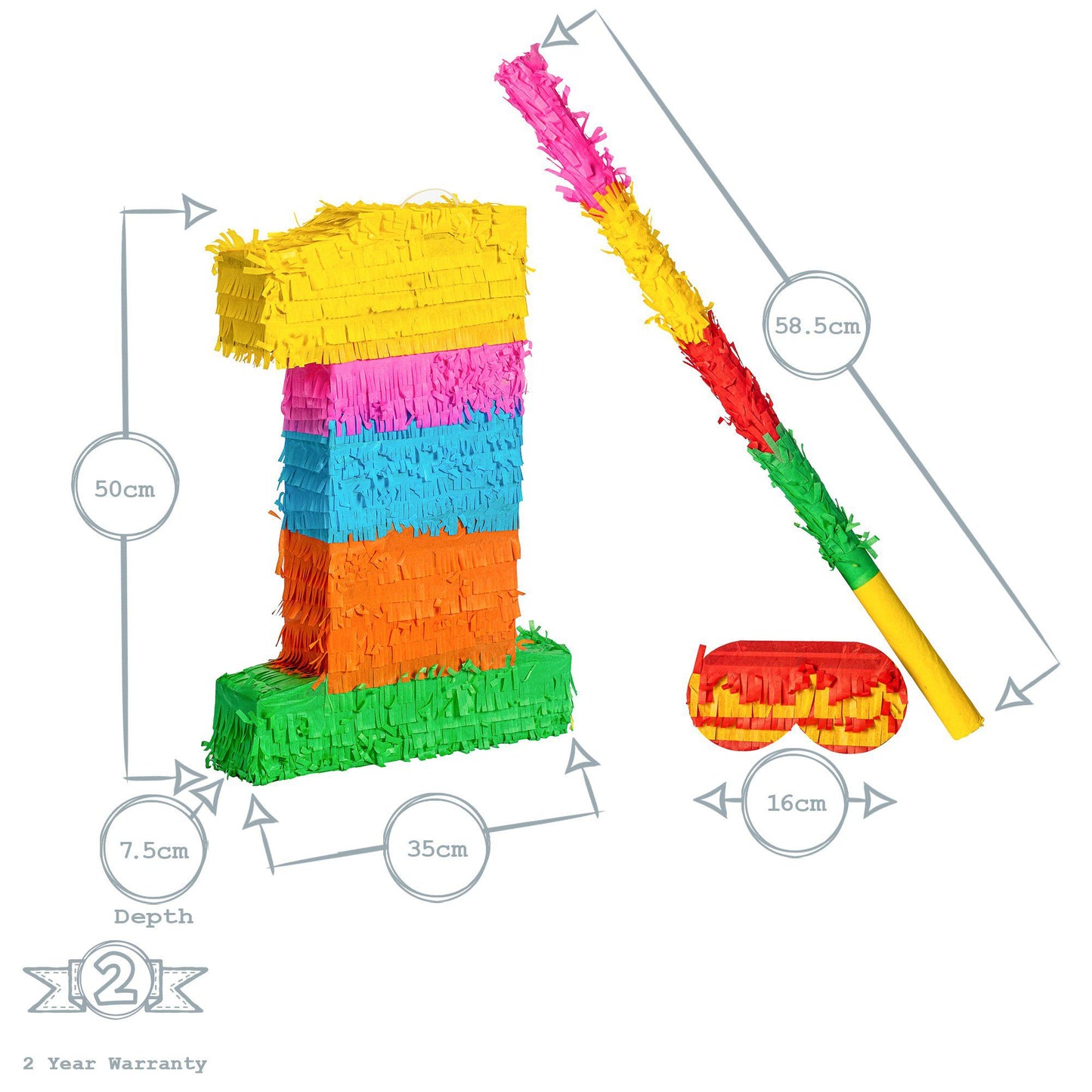 Large Number 1 Pinata Party Set