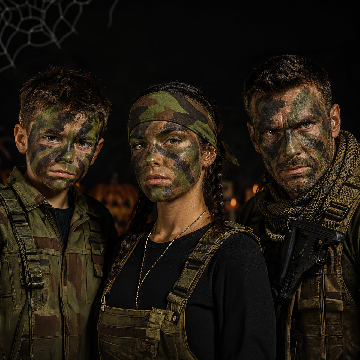 مجموعة طلاء وجه تمويهي مبتكرة بـ 3 ألوان للألعاب الهوائية (Airsoft)، والأنشطة العسكرية، والمهرجانات، والهالوين