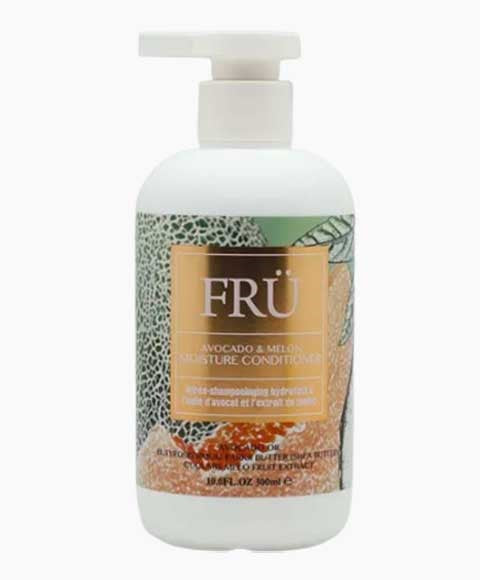 FRU Avocado & Melon Moisture Conditioner - Deep Hydration & Shine for Dry, Dull Hair - 300ml/10.14 oz