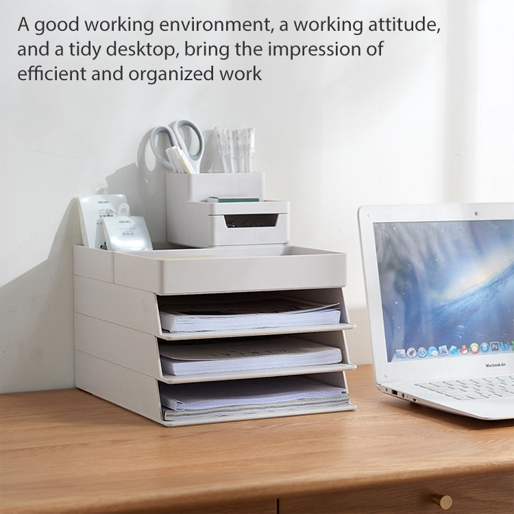 Desk-top Removable Pen Holder Stationery Box Assembly File Storage Box, 0115-2 (Grey White), 0115-2 (Blue Green)