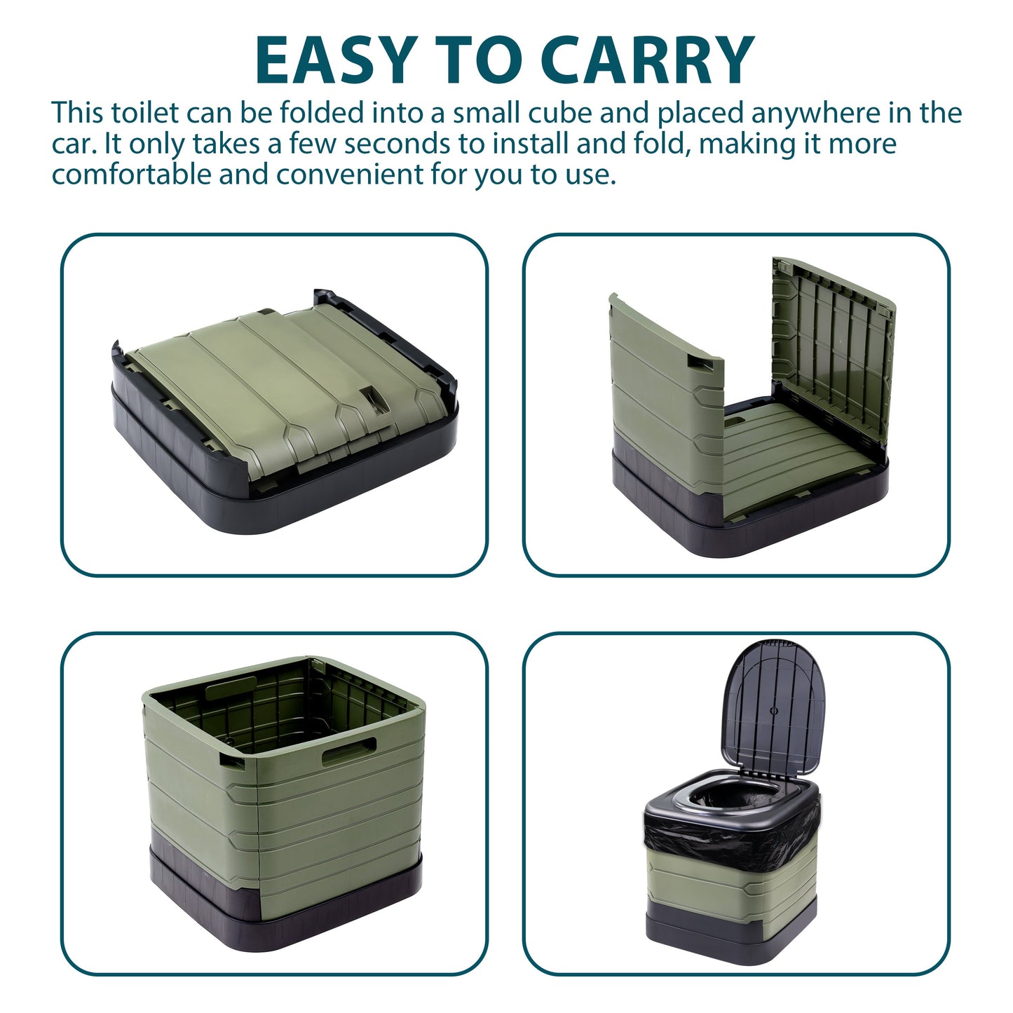 24L Portable Folding Camping Toilet
