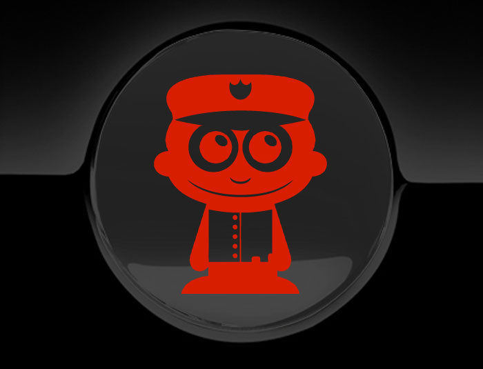 Adorable Policeman Fuel Cap Car Sticker