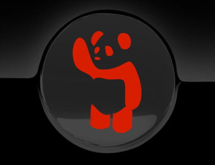 Waving Panda Fuel Cap Cover Car Sticker