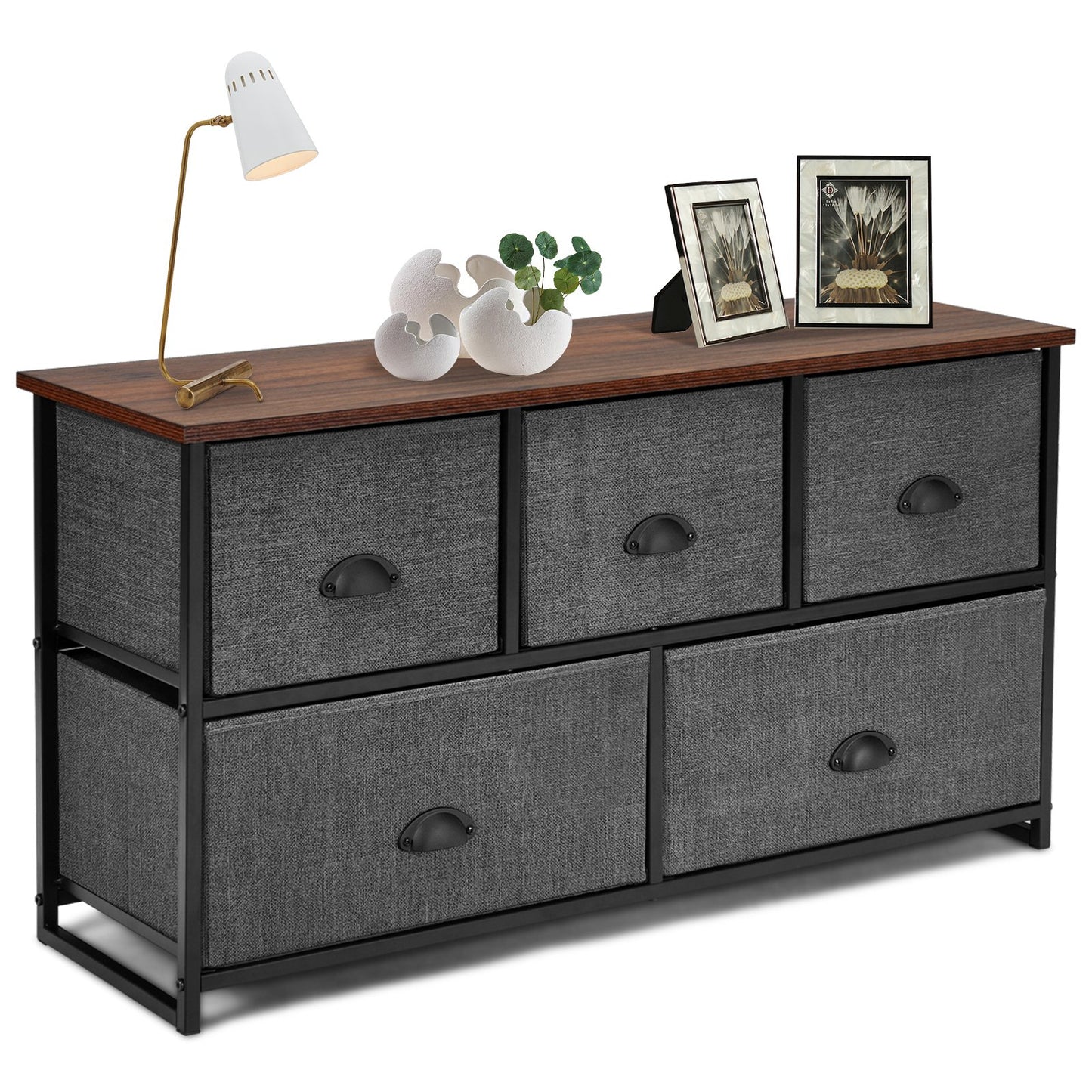 Fabric Drawer Cabinet for Wardrobe, Bedroom, Living Room-Black