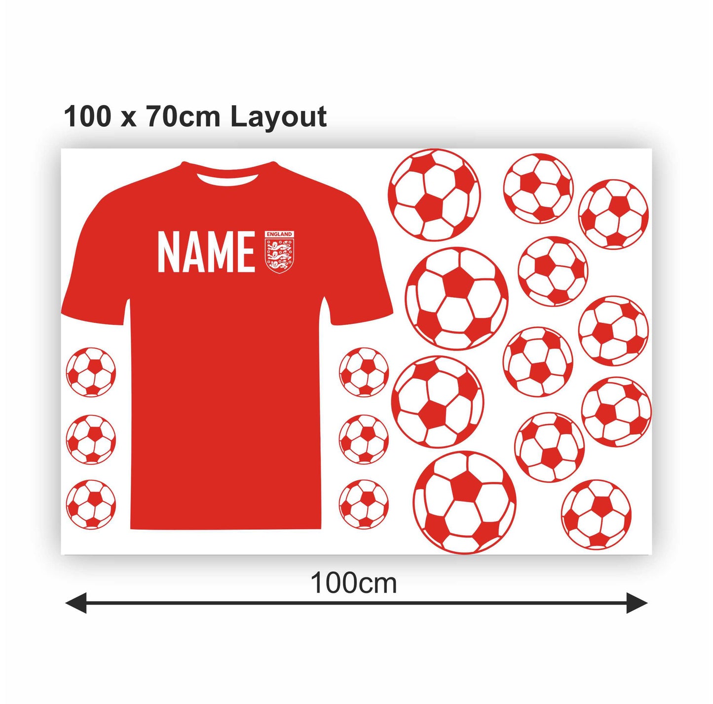 Personalised Football Themed Wall Sticker - Reusable, Removable
