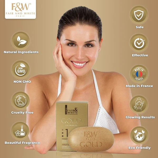 Fair & White Gold Exfoliating Argan Soap