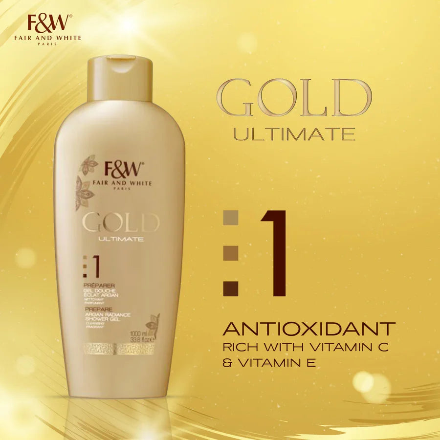 Fair and White 1: Gold Argan Shower Gel 1000ml / 33.81 fl Oz