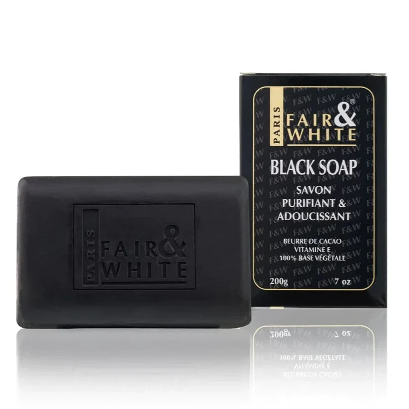 Fair & White Black Soap 7oz For Clean, Balanced Skin