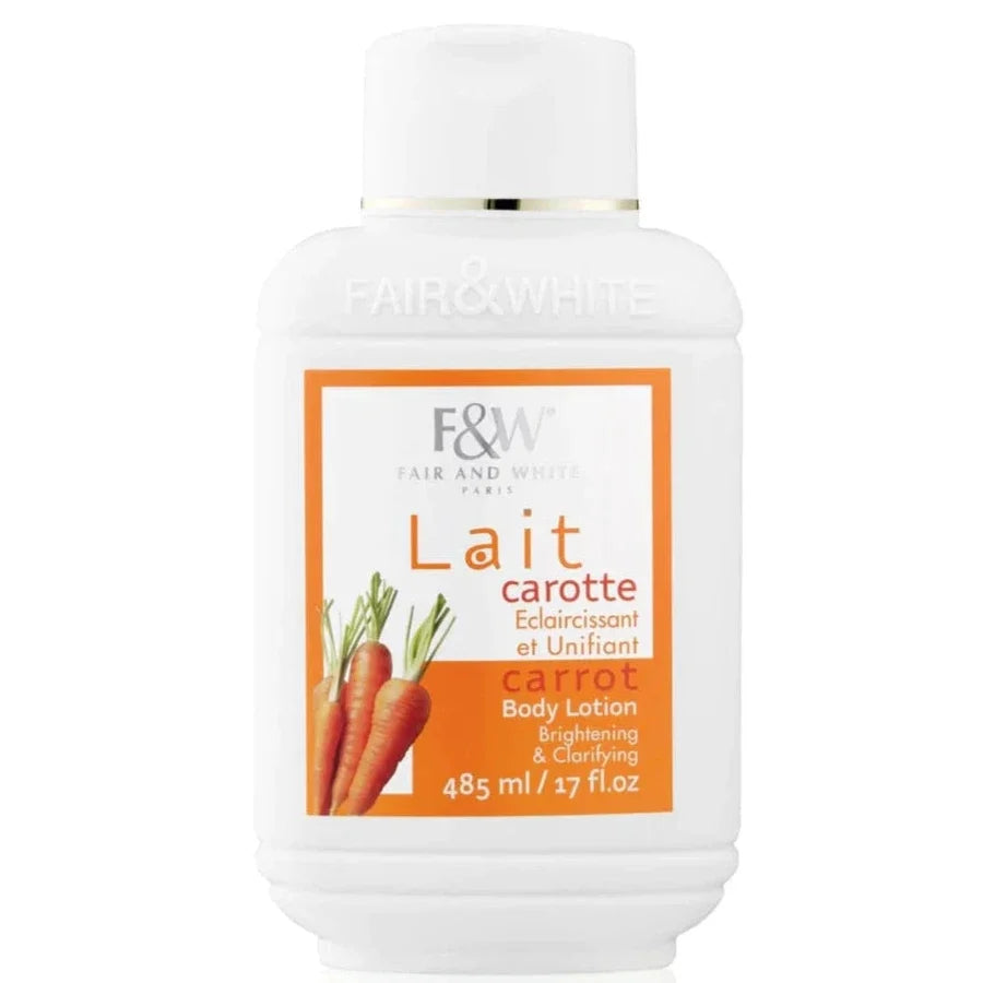 Fair & White Carrot Brightening & Clarifying Body Lotion for Even Tone & Luminous Skin 485ml/16.4 oz