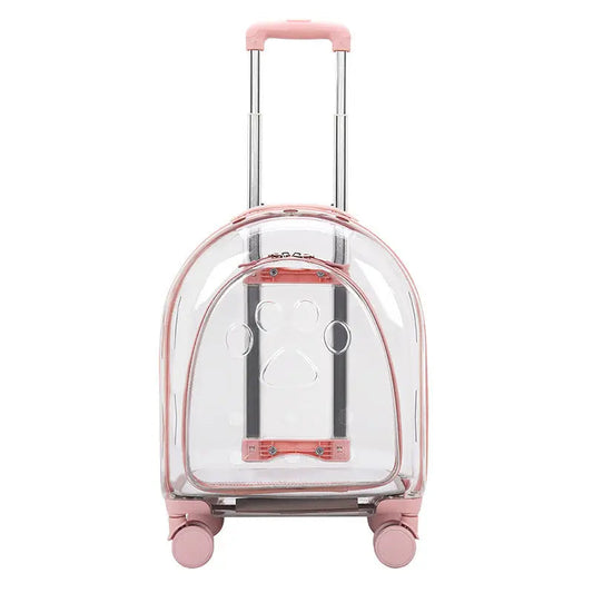 Fashion Creative Pet Trolley Bag Panoramic Transparent Dog Luggage