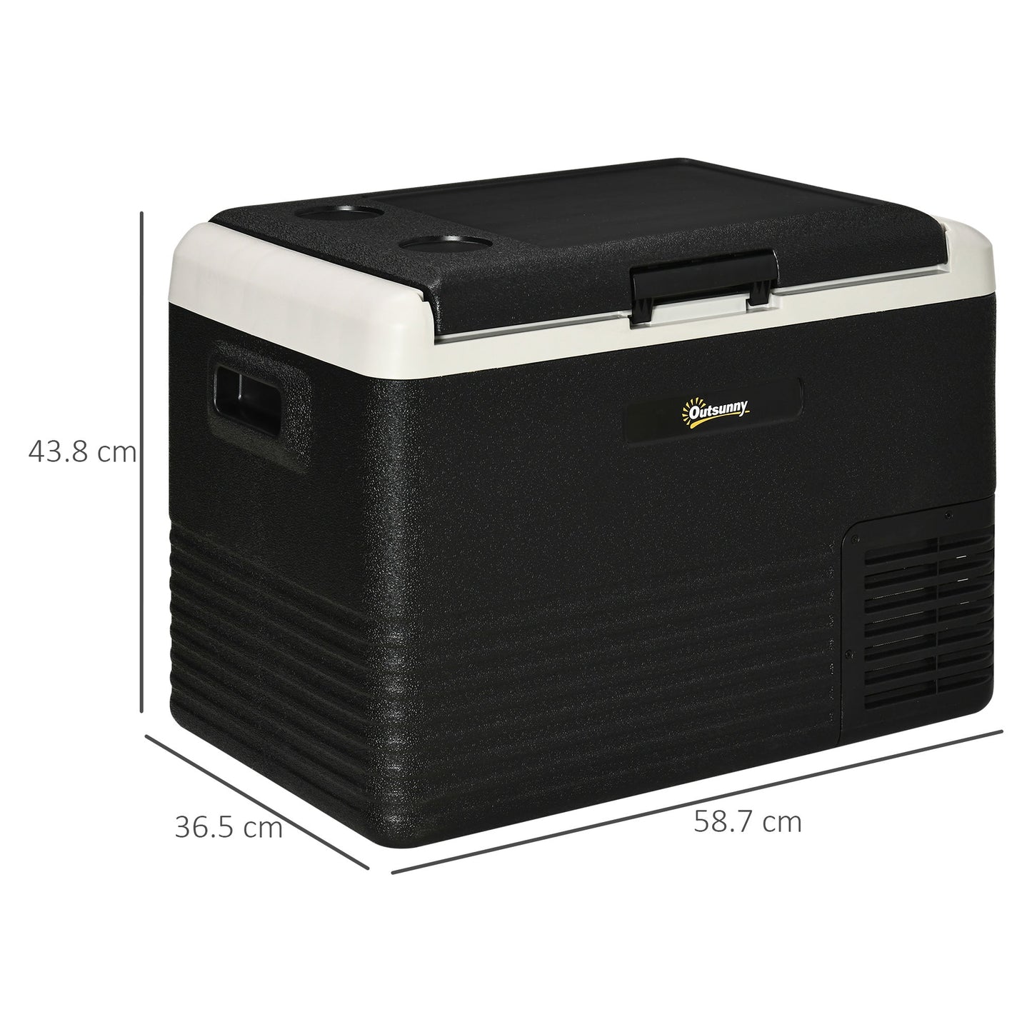 Outsunny 40L Car Refrigerator, Portable Compressor Car Fridge Freezer, Electric Cooler Box with 12/24V DC and 110-240V AC for Camping, Driving, Picnic, Down to -20℃