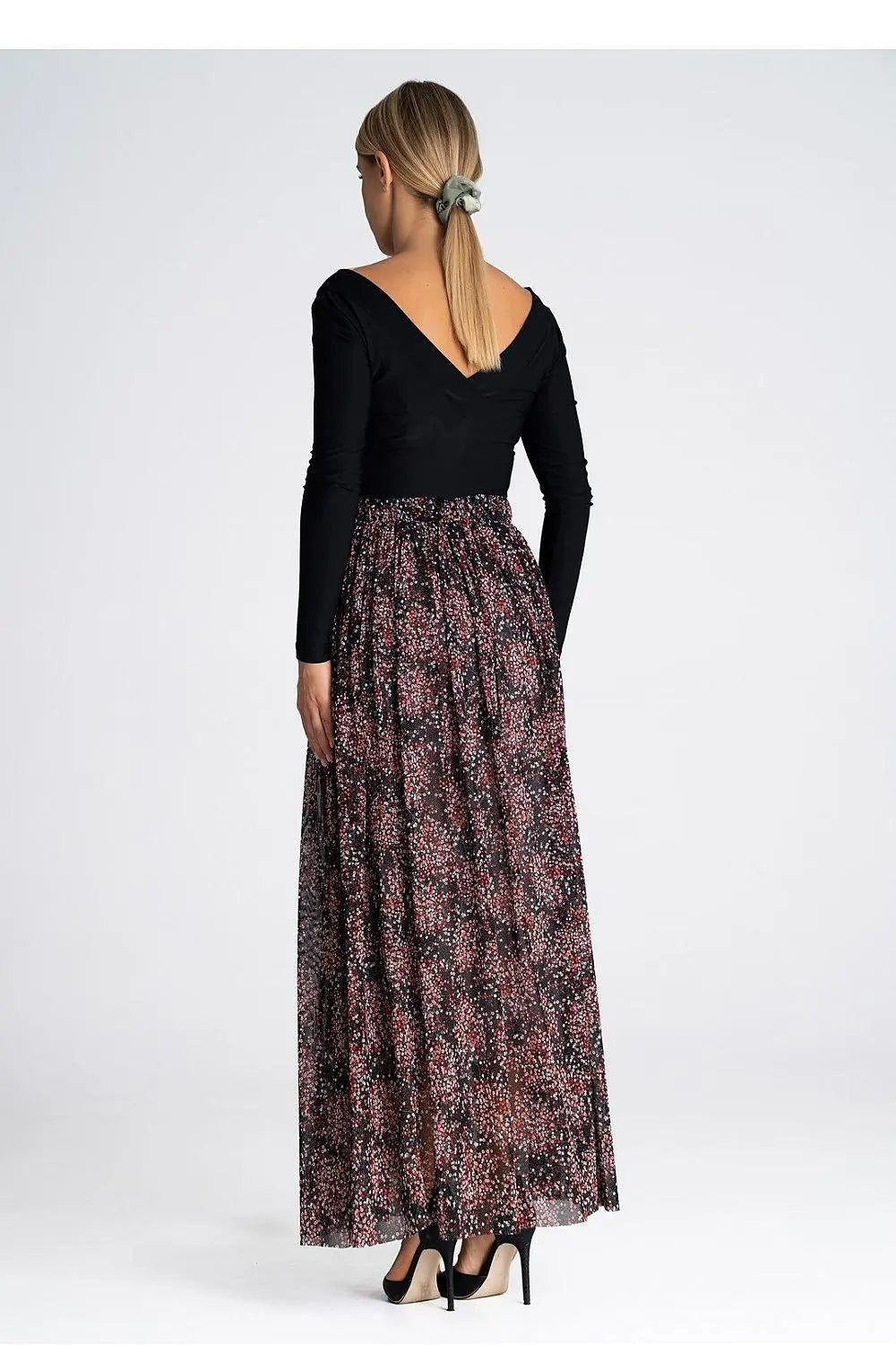 Figl elegant long mesh skirt