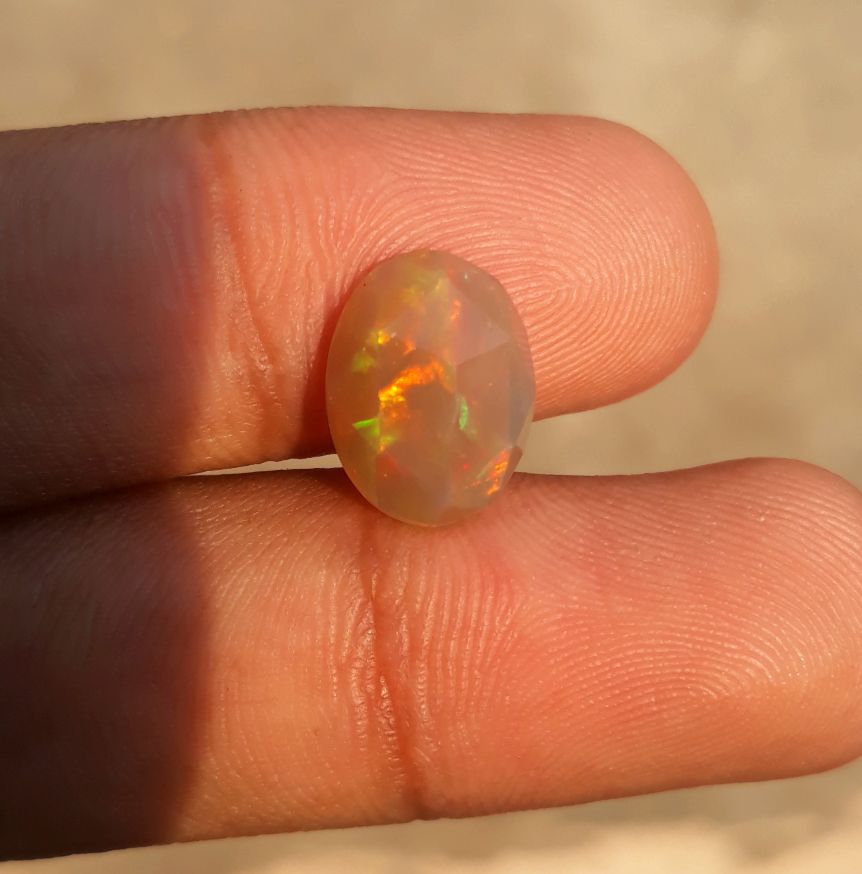 3.3ct Opal for Sale - Grey Fire Opal - Welo Opal - White Opal - October Birthstone -14x10mm