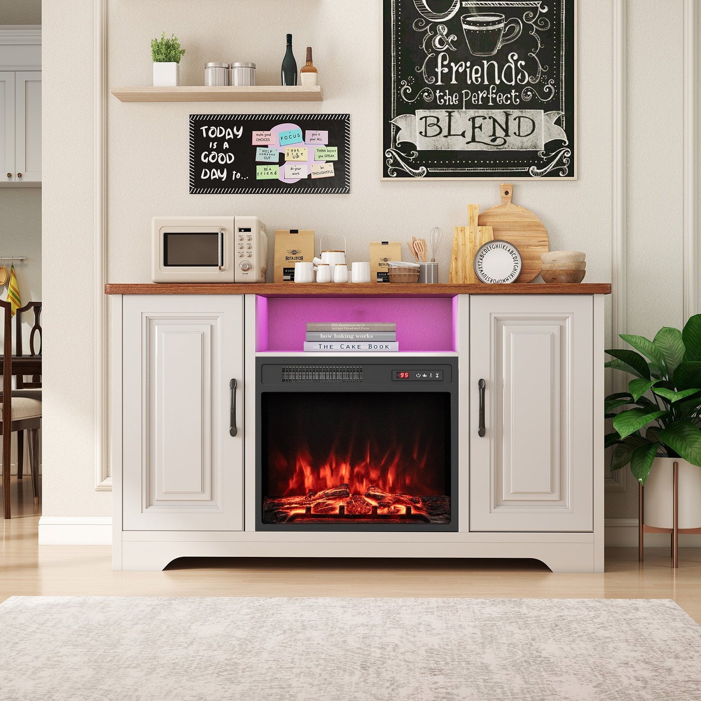 18 Inch Electric Fireplace Insert 750W/1500W Fireplace Heater with Remote Control