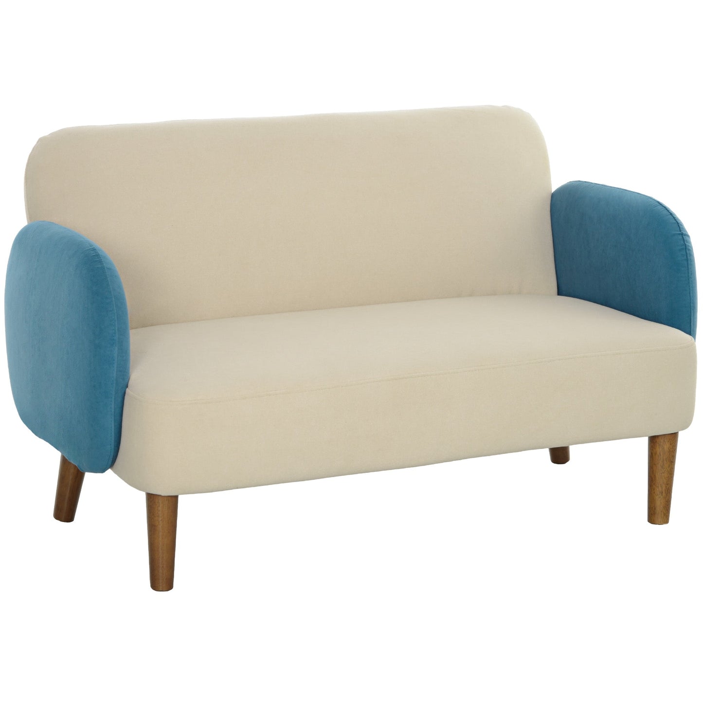 HOMCOM Modern 2 Seater Sofa w/ Rubber Wood Legs 130 x 74 x 76cm