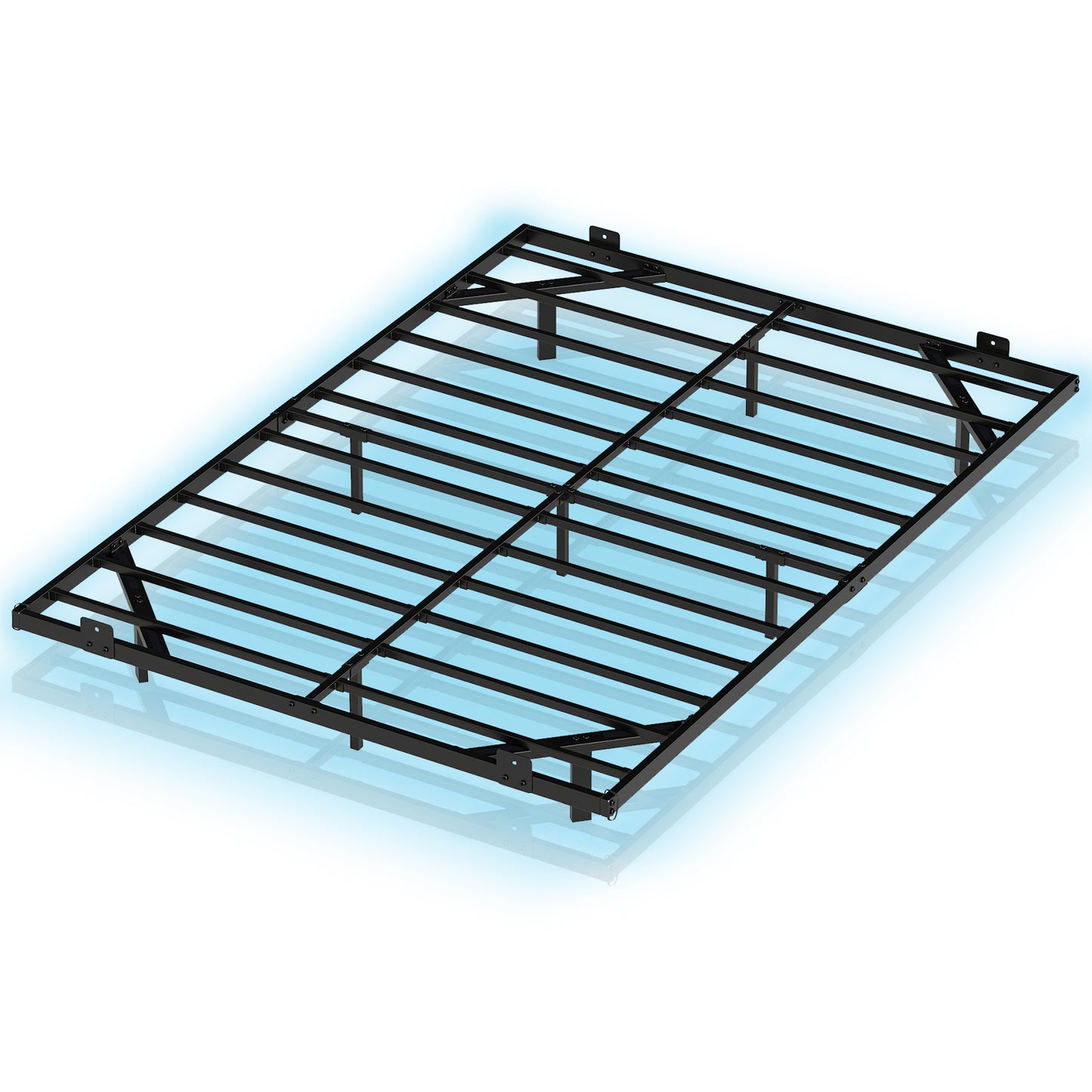 Double/King Size Floating Bed Frame Modern Metal Platform Bed with LED Lights-king size